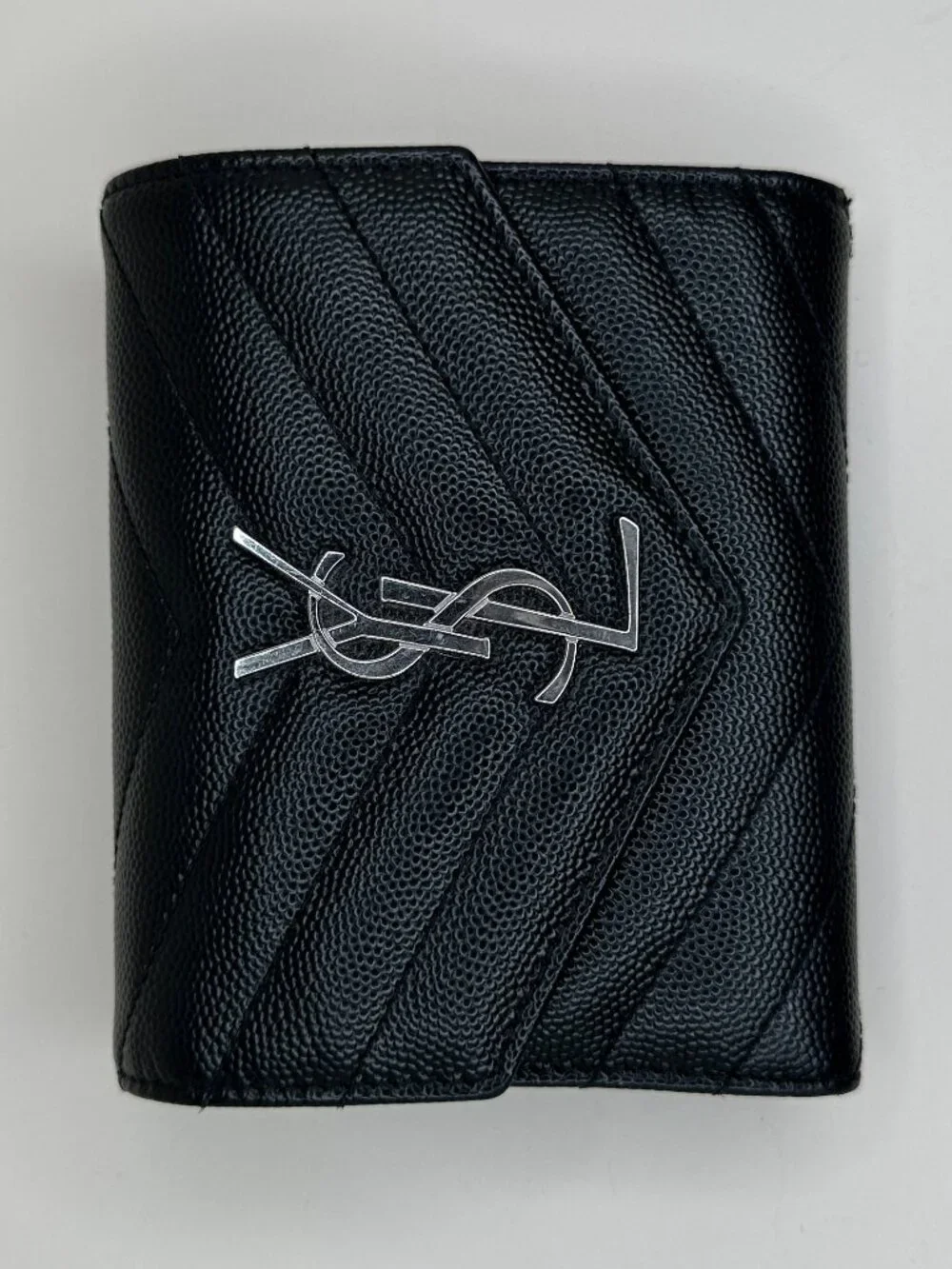 Saint Laurent Cassandre Matelassé Compact Tri Fold Wallet - Picture 14 of 14